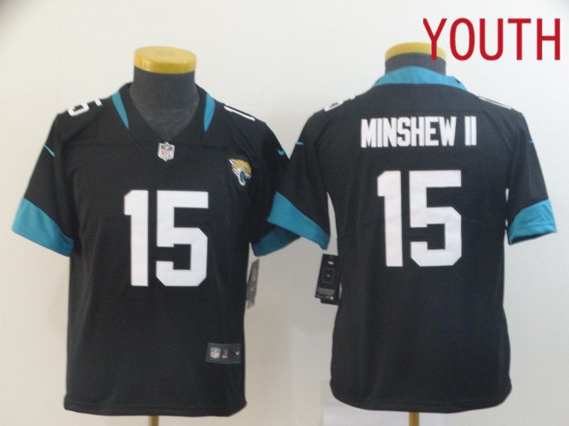 Youth Jacksonville Jaguars 15 Minshew ii Black Nike Vapor Untouchable Limited Player NFL Jerseys
